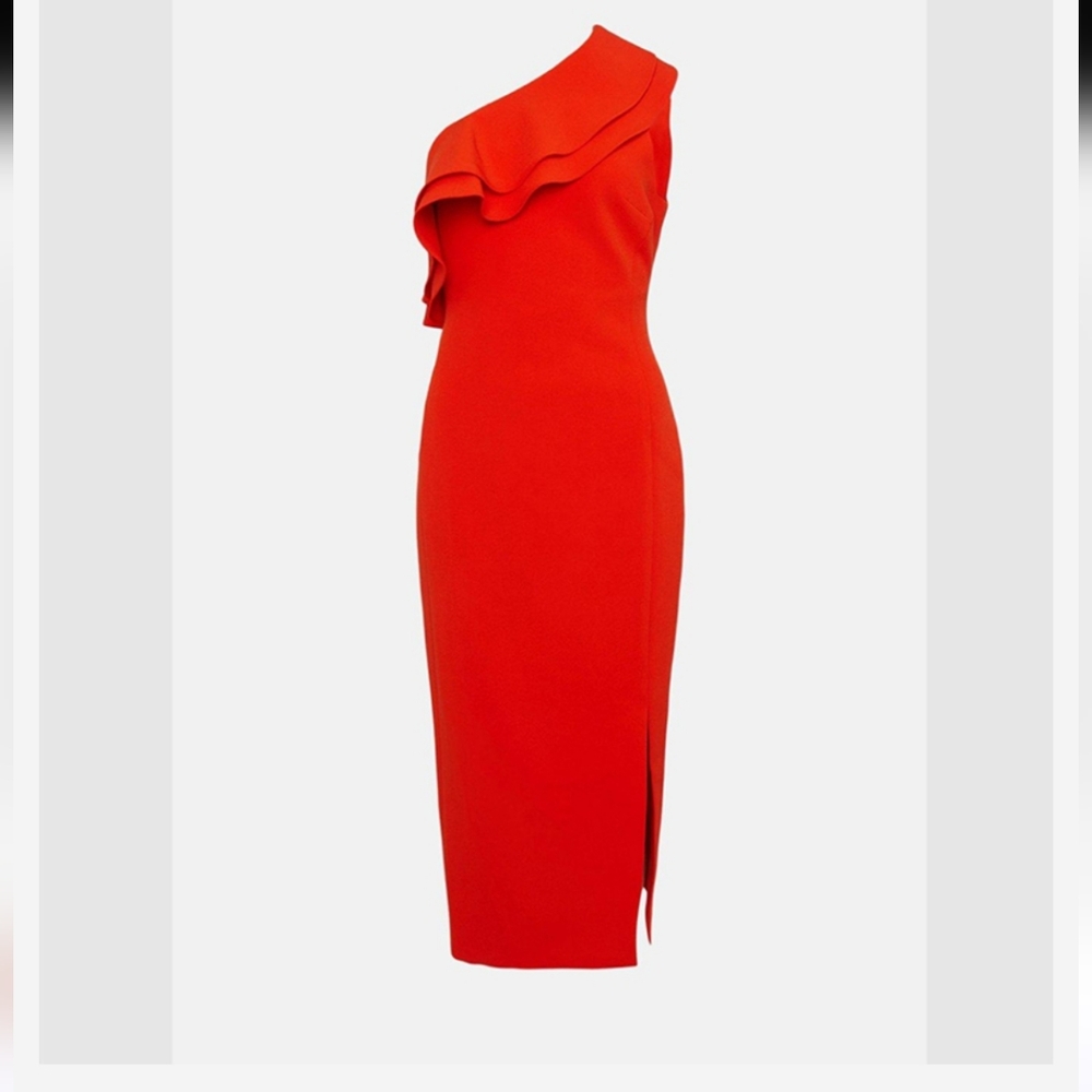 BNWT - KAREN MILLEN - Elegant Red One-Shoulder Dress - BRAND NEW WITH TAGS